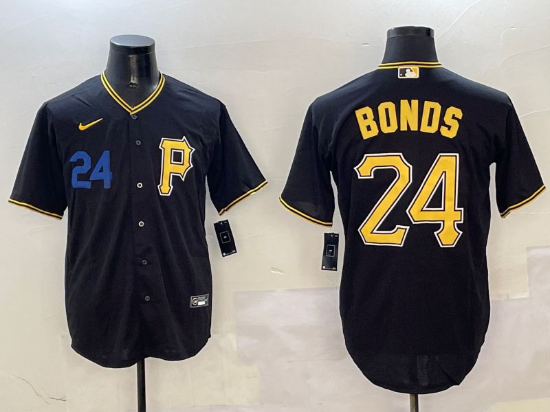 Men Pittsburgh Pirates #24 Bonds Black Game 2025 Nike MLB Jersey style 2->pittsburgh pirates->MLB Jersey